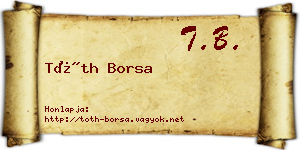Tóth Borsa névjegykártya